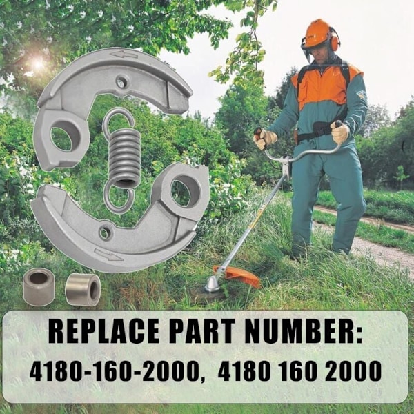 Stål Kobling & Fjedersæt, Passer STIHL FS90 FC90 FS90R FC100 FS100 FS110 M100 HT100 HT131 HT101 HL100 HL90 Plæneklippere, Erstatter 4180-160-2000,