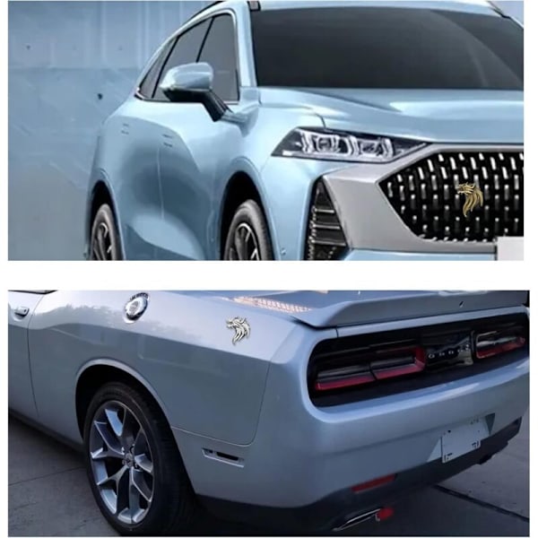 3 kpl 3D Metallinen Susi Pää Autotarra, 3D Metalliset Autotarrat, Susi Pää Tarra, Tyylikäs ja Viileä, Auton Koristeluun ja Naarmujen Peittämiseen
