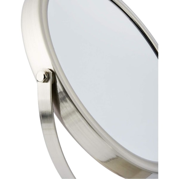 Moderne dobbeltsidet makeupspejl, nikkel, 10 cm