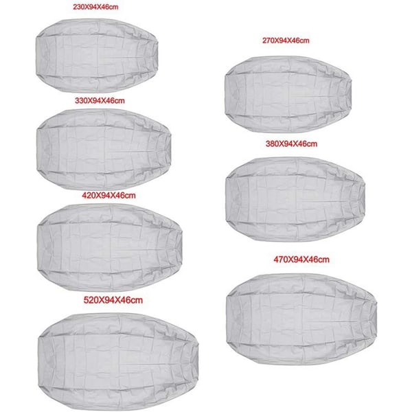 2 sølvfarvede båddæksler 270*94*46cm（210D）