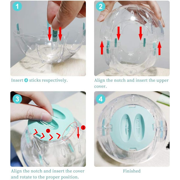 Hamsterhjul, litet husdjur (14 cm, blå), förbättrad plastträningsleksak, hamsterlöpboll som lindrar tristess