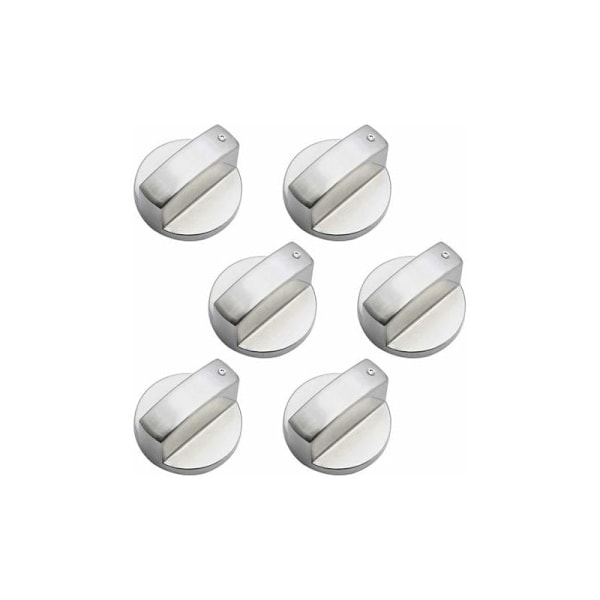 Gassknapper 6mm universal universal universal knapper komfyrknapp sølv gasskomfyrknapper for ovn og gasskomfyr 6 rom