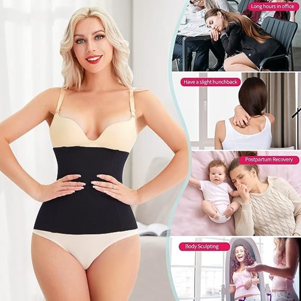 2 i 1 Postpartum Recovery Belt, Body Wraps fungerer for å stramme løs hud, M/L(24CM)