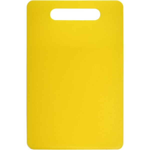 Gul - Plastskärbräda med handtag, livsmedelssäker, diskmaskinssäker, tjock skärbräda, lätt grepp (1 st)