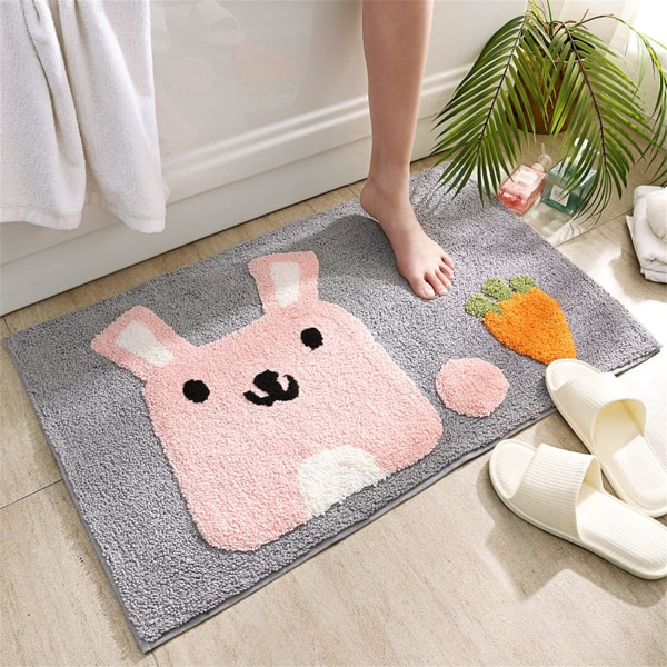 Badematte, søtt dusjteppe, luksuriøst fluffy, svært absorberende og sklisikkert, maskinvaskbart, egnet for badekar, dusjrom og bad, 50*