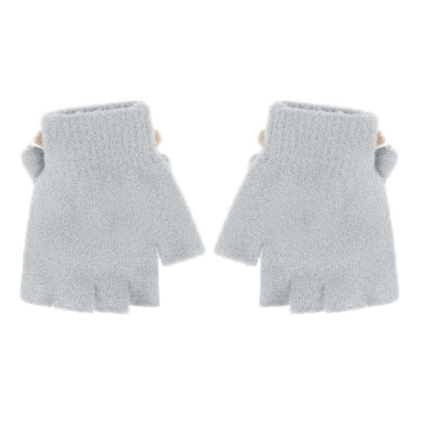 Vinterhandskar med fingeröverdrag, konvertibla flip-stickade magiska handskar stretchiga halvfinger handledsvärmare varma 3-6 år gamla pojkar flickor jul