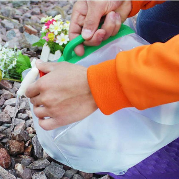 1-delad hopfällbar vattenflaska, bärbar hopfällbar PVC-vattentank, stor kapacitet för dricksvatten (20 liter), lämplig för camping, picknick, vandring,