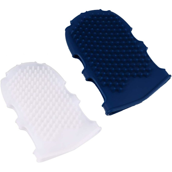 2 st silikonmassageborstar badhandskar duschborstar kroppsskrubb exfoliator för spa-dusch (slumpmässig färg)