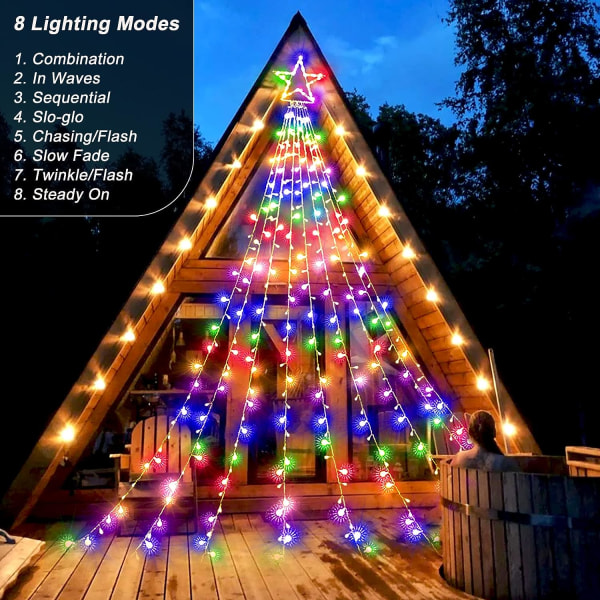 Bright julestjernekrans, 344 LED lyst juletræ 8-mod