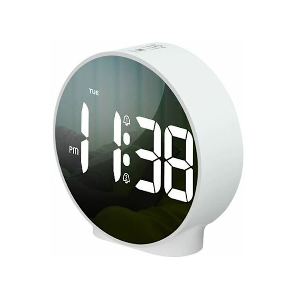 Ljusväckarklocka med Veckodagsvisning, Snooze-funktion, 4 Justerbara Ljusstyrkor, 2 Alarm, Batteridriven Digital Klocka för Barn, Tonåringar, Seniorer