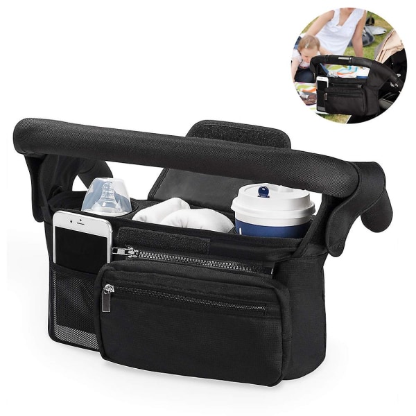 Stroller Organizer With Insulated Cup Holder Detachable Bag  Shoulder Strap, Fits For Most Stroller Bars And Handles Like Lightweight Baby Strollers