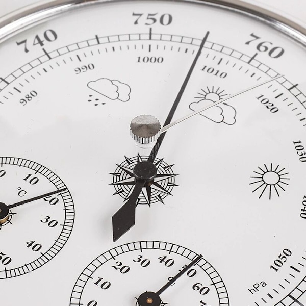 Dial Termometer Hygrometer med 130 mm Termometer Hygrometer og Atmosfærisk Tryk Barometer Termometer Hygrometer med Ramme