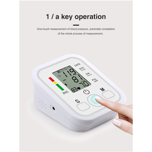 Husholdningsblodtryksmåler - elektronisk overvågning automatisk blodtryksblodarmversion - højpræcisionsblodtryksmåler