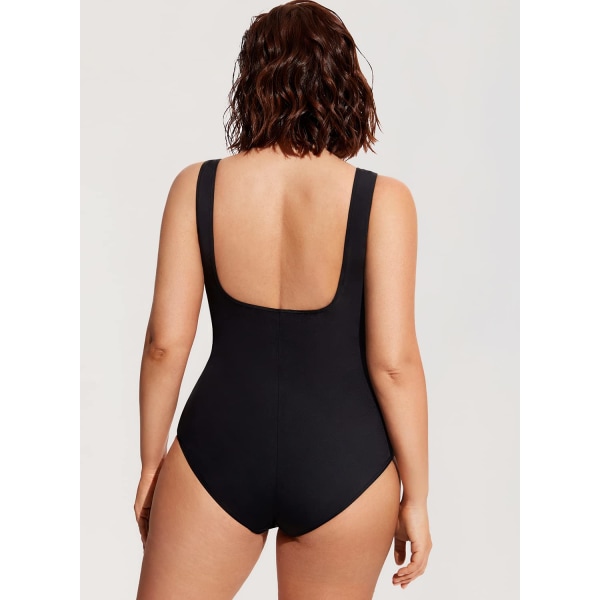 Baddräkt för kvinnor, vadderad med magkontroll, plus size
