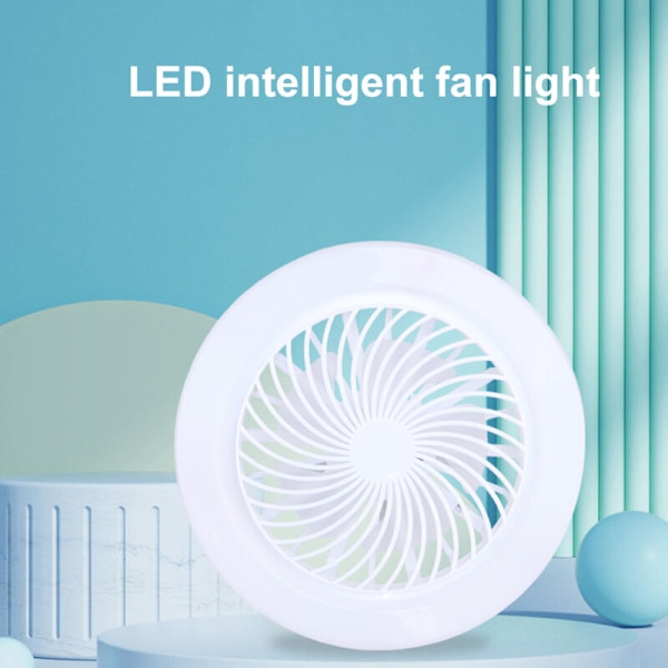 E27 Liten Stille Takvifte med LED-lys, Justerbar Lysfargetemperatur, Viftelampe med Variabel Intensitet, Justerbare Hastigheter, Justerbar Bredde, 1t/2t/4t w