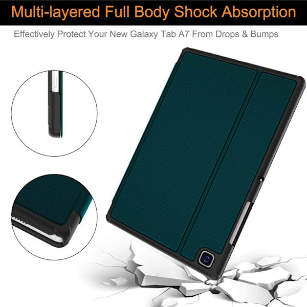 Passer til Samsung TAB A7 10.4 Tablet Etui med Pen Slot 2020 Model Drop-proof Beskyttende Cover Etui, Stabil Magnetisk Flip-Sort