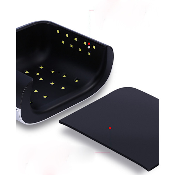 Led neglelampe, 48W professionel negletørrer til gelpolering med automatisk sensor og LCD-display til hjem og neglesalon
