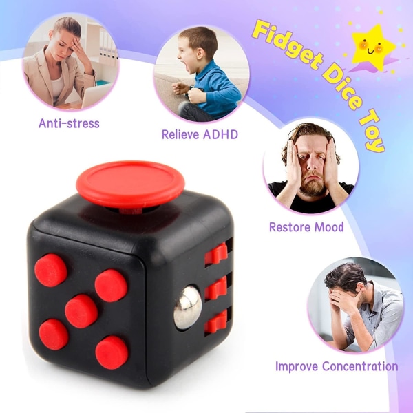 Antistress Fidget Toy Cube Anti Stress Toy Decompression Toy Cube med 6 lugnande moduler för barn och vuxna