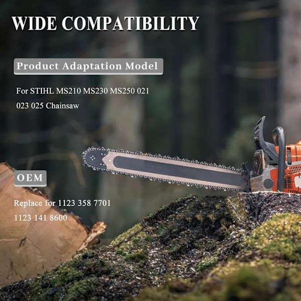 Polttoaineletku- ja suodatinsarja Stihl MS250 MS230 MS210 025 023 021 moottorisahoihin 1123 358 7701, tarvikeosa pulssiletkulla