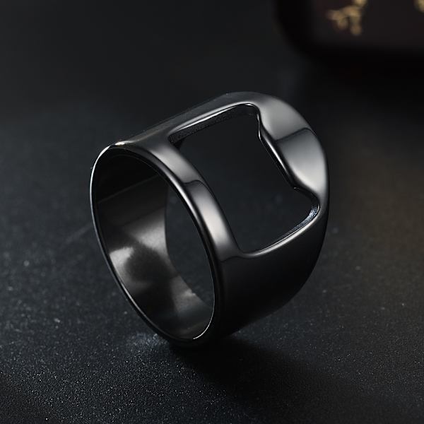 Fashion Flaskeåbner Ring Corkscrew Rustfrit Stål Finger Ring Øl Dåseåbnere Gadgets Cool Bar Smykker Tilbehør（Diameter19mm）