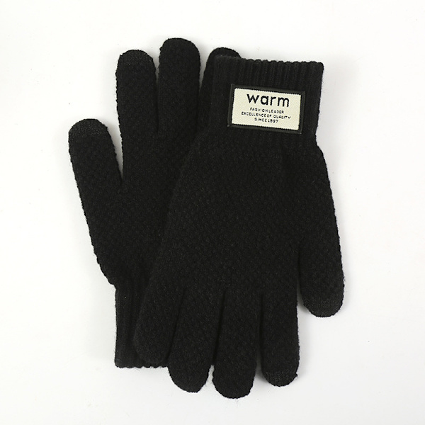 Vinter touch screen handskar herr halkfria varma handskar stickade herrhandskar förtjockade elastiska vindtäta manschetter varma fleecefoder körning löpning spor