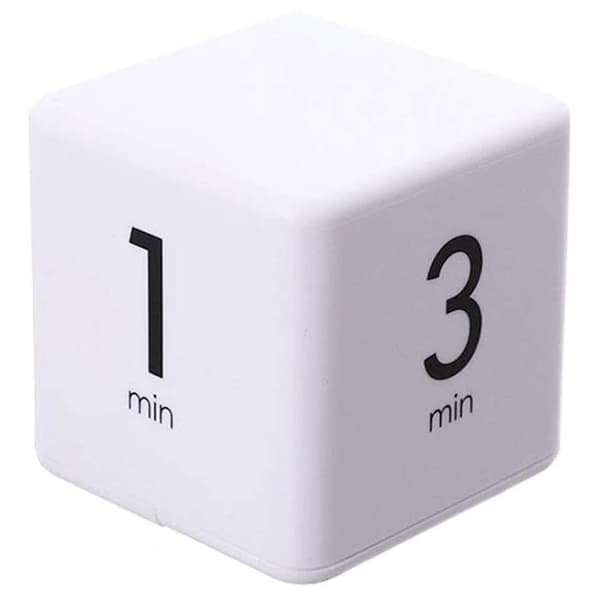 Kök Timer, Kub Timer Stoppur och Nedräkningstimer för Kök Matlagning Klass Träning, Digital Alarm Klocka Timer LED Display (Vit 1-3-5-10 Mi