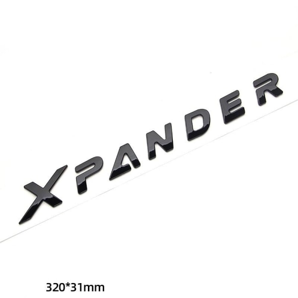 Passer for Mitsubishi XPANDER billogomodifikasjon Engelske bokstavbilklistremerker foran og bak XPANDER merking bakboksetikett (blank svart)