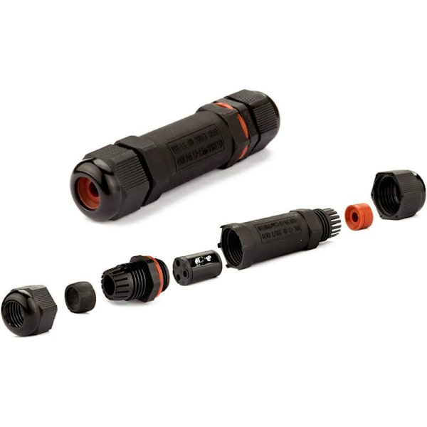 5 stk Vanntette Koblingsbokser, IP68 Utendørs Elektrisk Kobling, Huskoblinger og Utendørs Elektrisk Kabel Ø 1-13mm - Svart