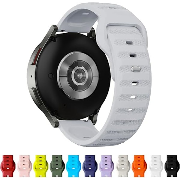 22mm Silikon Armbandsur, Unisex, Justerbart Spänne, Snabbkoppling, Grått Sportband, Kompatibel med Smartklocka