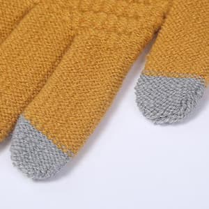 Dame Vinterhandsker Touch Screen Termisk Fleece Fleece Foret Knittede Handsker, Touch Screen Elastiske Manchetter Sms Varme Handsker