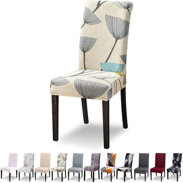 Set med 4 Utdragbara stolsöverdrag Stolsöverdrag Matsal Modern Tvättbart Överdrag Stolsöverdrag För Matsal Restaurang Hotell Bukett, Beige lea