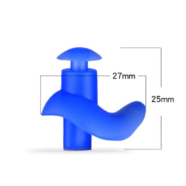 2 paria silikonisia uinti korvatulppia sininen