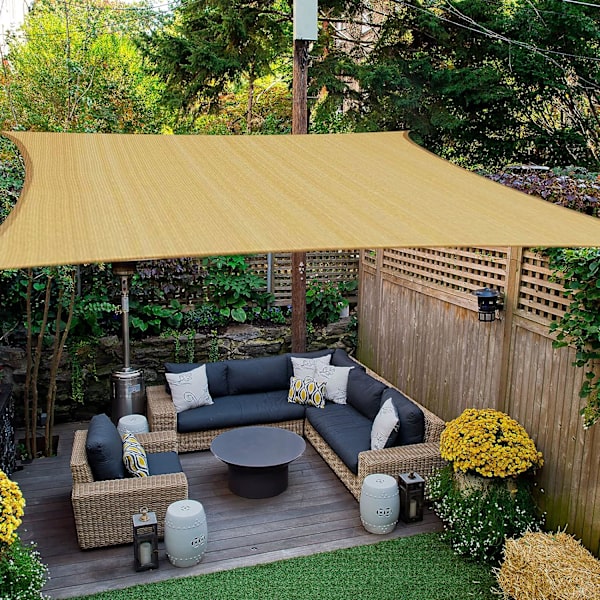 2x2m Firkant Skygge Sejl, Åndbar HDPE Skyggeklud (185g/㎡), 2m Skyggenet Modstandsdygtig 98% UV-stråler Beskyttelse til Terrasse Have Terrasse Ca