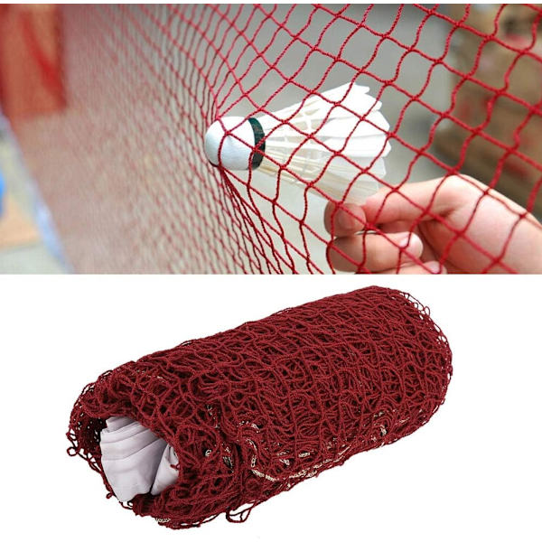 Bärbar och hållbar badmintonnät i mesh för utomhussporter och fitness-träning (röd)