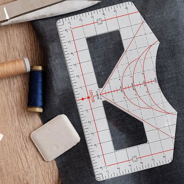 T-shirt-justeringsverktyg, klädskärningsverktyg, trycklinjal, skärlinjal för ritning, hantverk, syprojekt