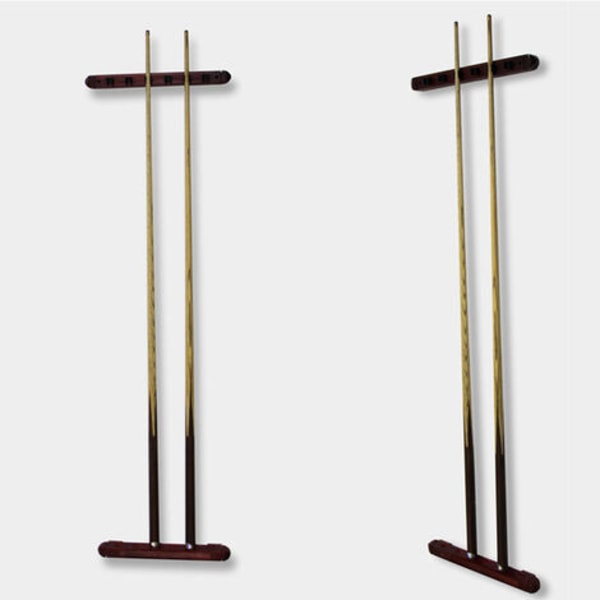 6 Cue Trevegg Trevegg Billiard Veggstativ Hardtre Cue Stick Holder med Biljard Cue Klemmer, Modell: Rød Tre