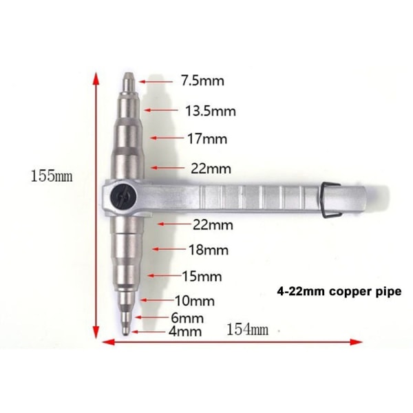 Manuell klimaanlegg og kjølereparasjonsverktøy kobberrørutvider