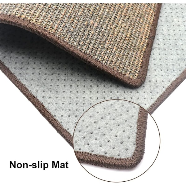 Chat - Sisal, slitstark, halkfri kattmatta, lämplig för golvvärme, klounderhåll, sisalmatta för vägg och golv (slumpmässig färg) 40 x 60 c