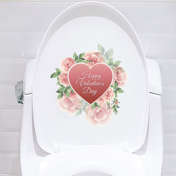 Kjærlighetsblomst slagord toalettsetetrekk klistremerke, hjemmeinnredning veggsti