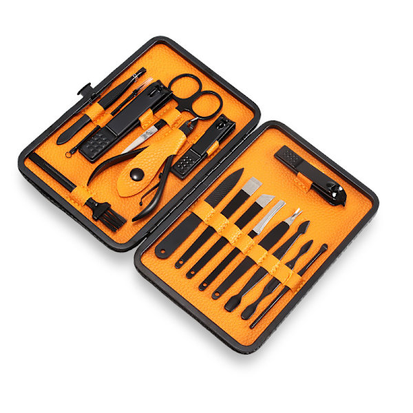 Manicure Pedicure Kit Professionel Negleklipper Neglebåndstrimmer, 16stk Manicure Kit Kvinder Mænd Pedicure Sæt med Eksklusiv Æske