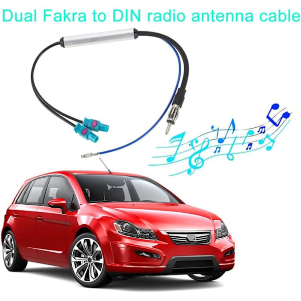 Bilradioantenneadapter, Dobbel Fakra Z til DIN Antenneadapter for Bilradiomottaker/GPS-hovedenhet