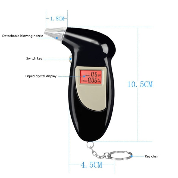 Bærbar bil-alkometer for bil og hjem