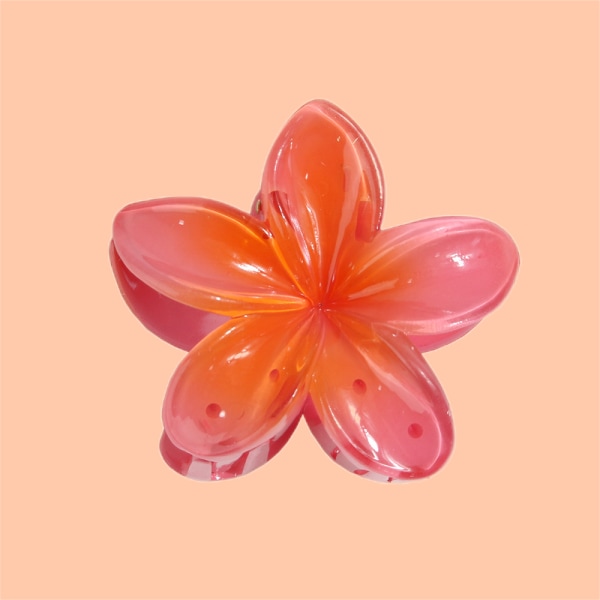 1 Pack Frangipani Claw Clips Non-Slip Söta Blommiga Hårklämmor För Bröllop Fest Strand