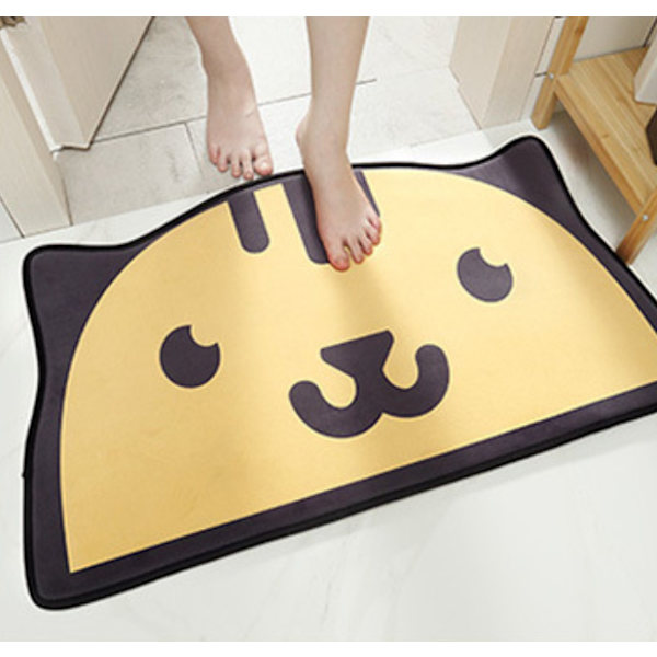Kylpymatto Piirretty Puoliympyrä Kylpyhuoneen Liukumaton Matto Söpö Eläin Palapeli-Kissa 50*80cm