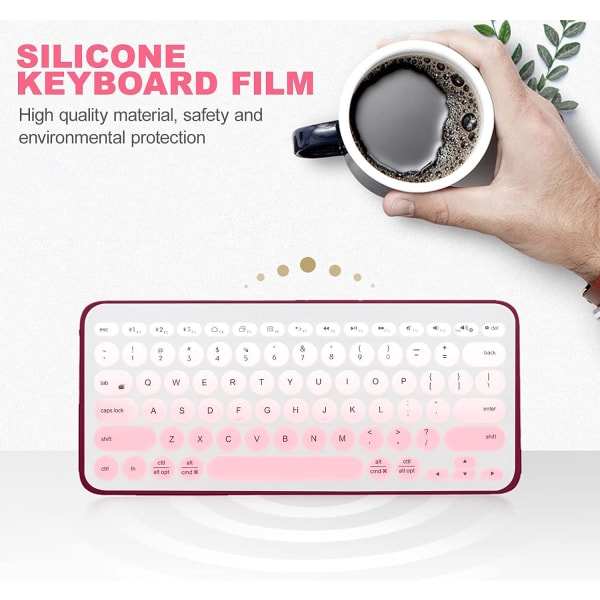 1 x Silikondeksel for Logitech K380 Pink Keyboard Protective Fil