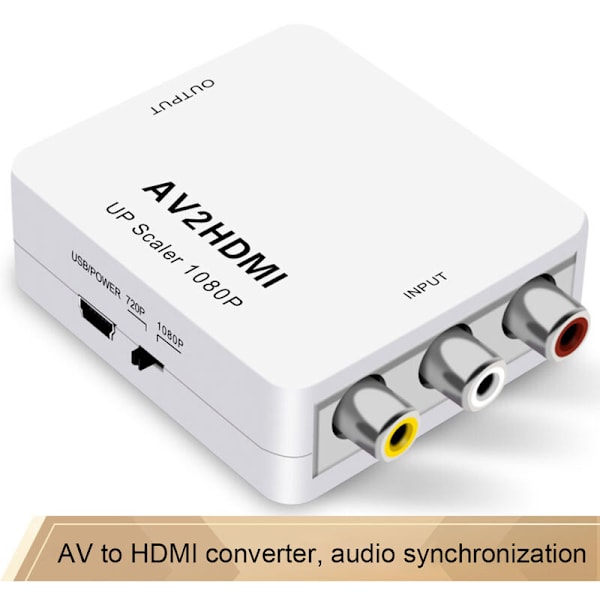 RCA CVBS AV til HDMI Audio Video Konverter Adapter til Kamera DVD VHS VCR PSP Xbox PS2 til Ny Skærm eller Projektor