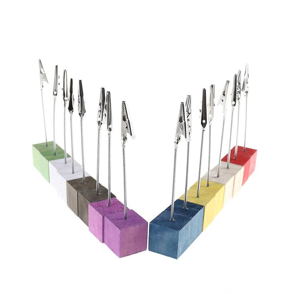 16 kpl Pin Base Photo Stand Note Desk Memo Clips (Satunnainen väri)