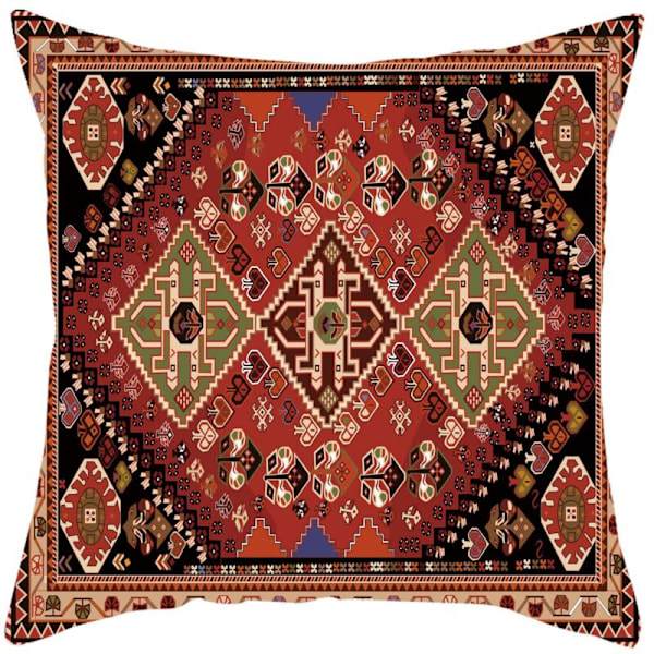 (Eksotisk) Putetrekk 45 cm x 45 cm Sett med 4 putetrekk dekorativ stil bohemsk putetrekk eksotiske carrés i lin 18x18 tommer for sofa, seng