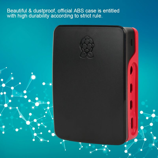 ABS beskyttelsesetui, klikåbning, præcist hul, korrosionsbestandighed til Raspberry Pi 4B (Rød Sort)