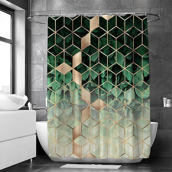 Modern geometrisk badrum vattentät duschdraperi（180*180cm）